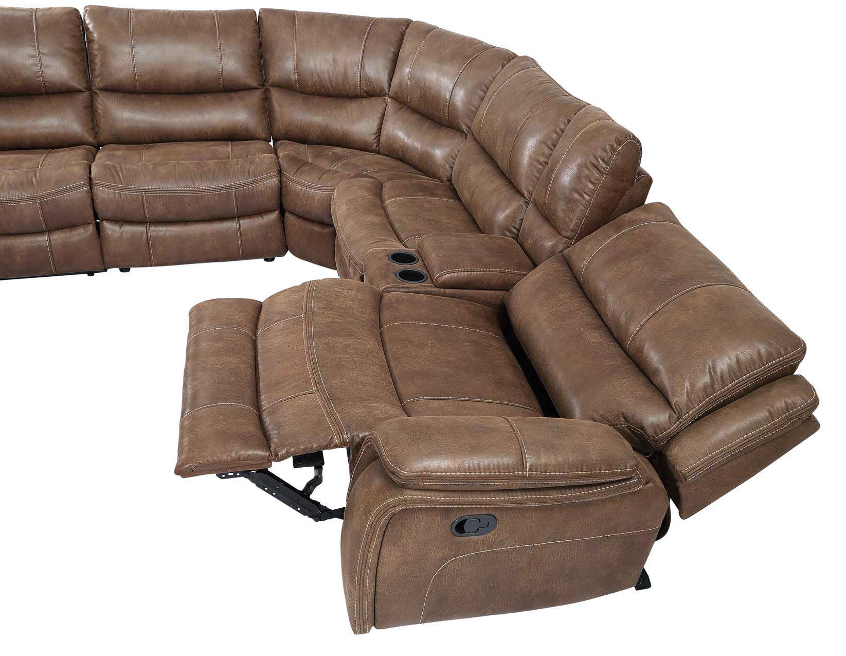 Lehi 6-Piece Brindle Reclining Sectional with Power Console