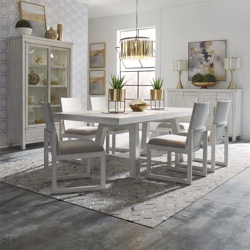 Liberty| 406W-DR-O7TRS Modern Farmhouse Dining Room Set with Panel Back ...