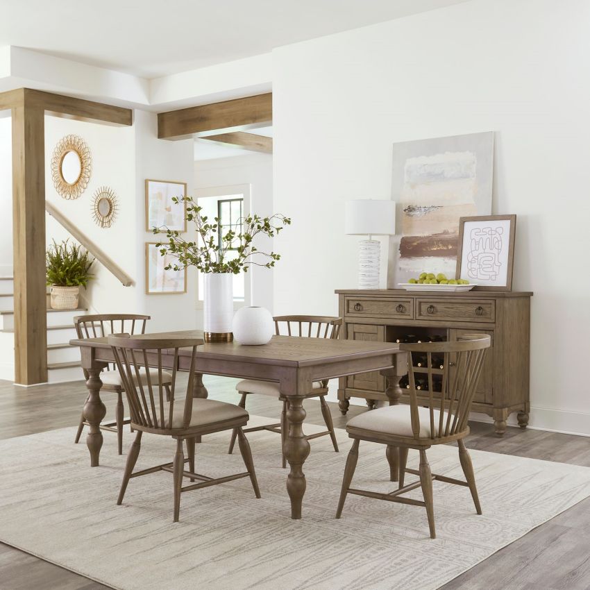Americana Farmhouse Dining Room Set in Dusty Taupe