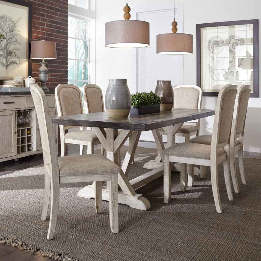 Willowrun Dining Room Set in Rustic White