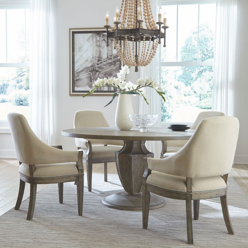 Westfield Pedestal Table Dining Room Set with Arm Chairs
