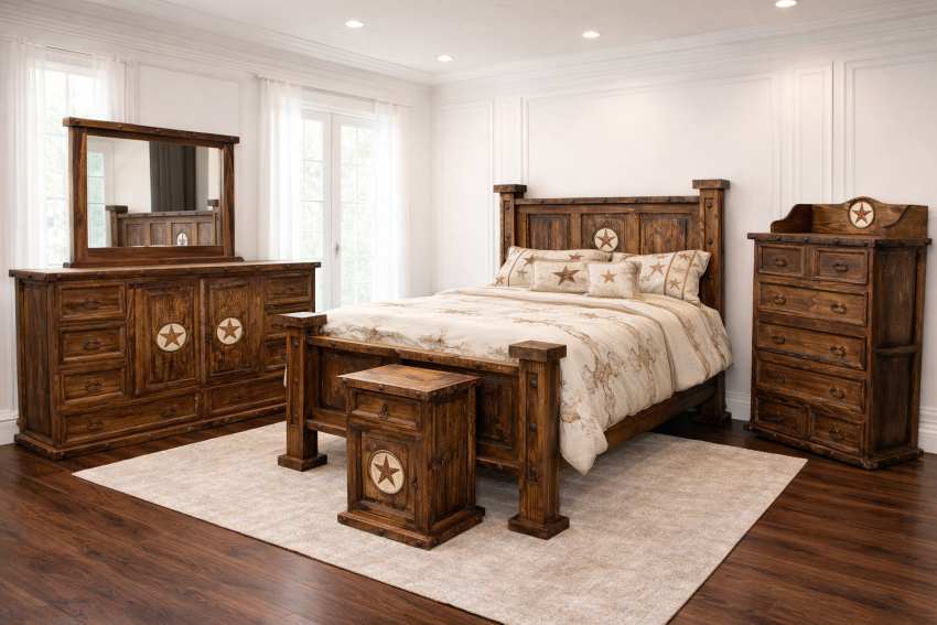Lone Star Ranch Western Rustic Bedroom Set