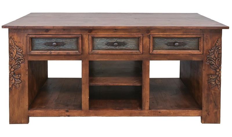Santa Rosa Luxury Western Rustic Solid Wood Kitchen Island