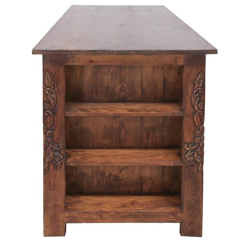 Santa Rosa Luxury Western Rustic Solid Wood Kitchen Island