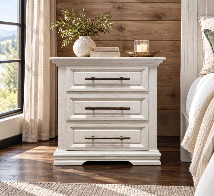 Madison Creek Modern Farmhouse White Bedroom Set