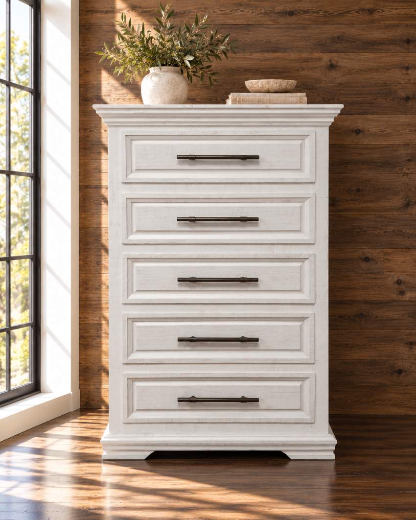 Madison Creek Modern Farmhouse White Bedroom Set