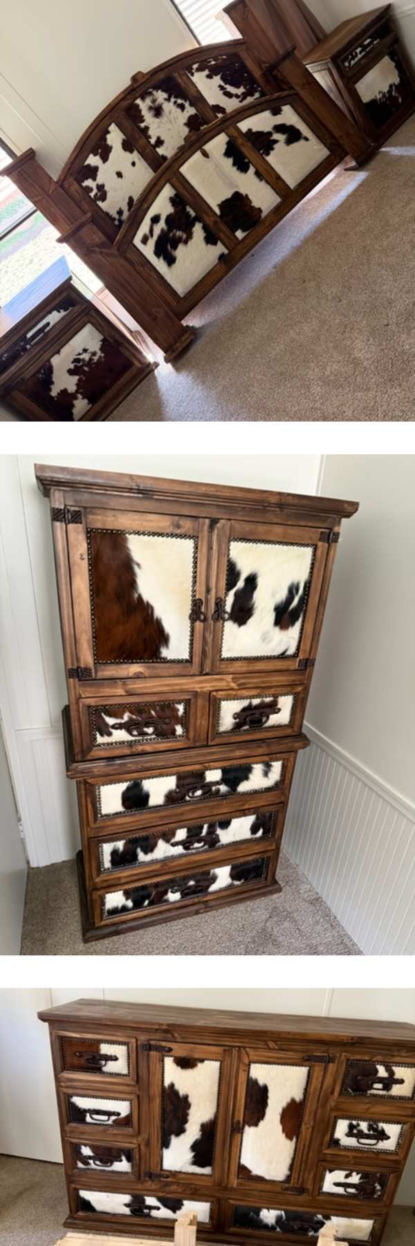 Mansion Medio Cowhide Rustic Bedroom Set