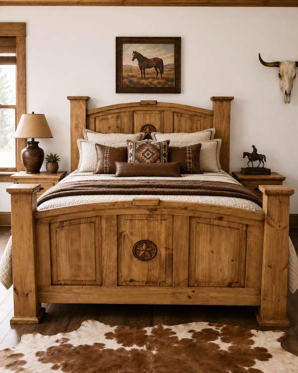 Mansion Western Rustic Texas Star Bedroom Set