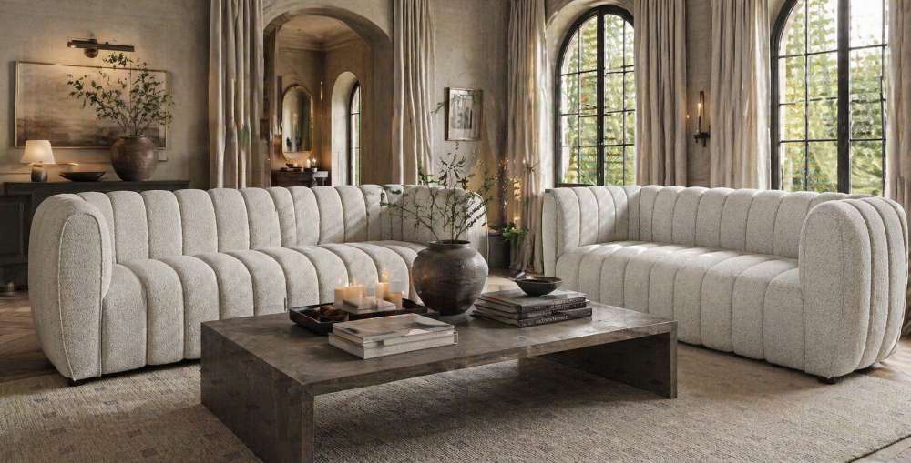 Marcelle Luxury Off-White Boucle Sofa Set with Optional Chair