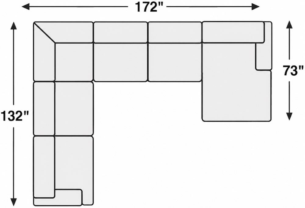 Marlow Oversized Grey Minky Upholstered Sectional with Chaise