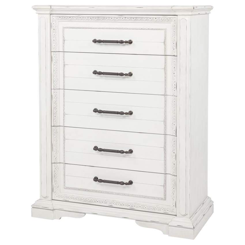 McKinney Vintage White Traditional Bedroom Set with LED Reading Lights