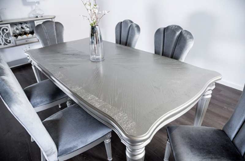 Melodi Parc Silver Contemporary Dining Set