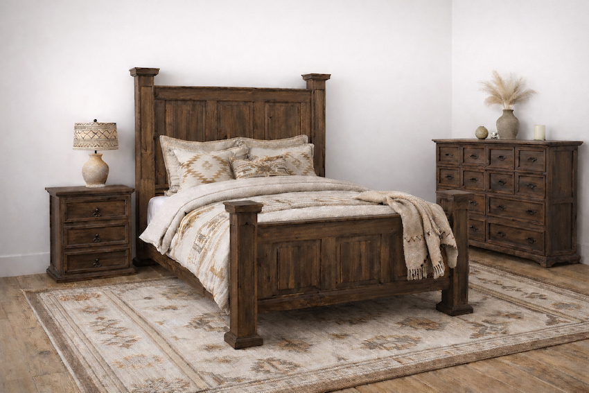 Mesa Ridge Southwestern Rustic Bedroom Set in Dark