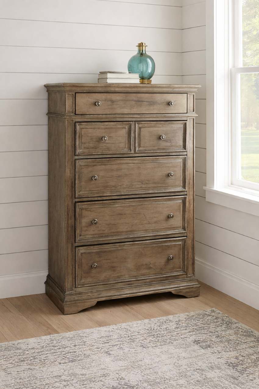 Highland Park Modern Farmhouse Bedroom Set In Driftwood