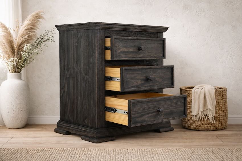 Terra Black Modern Farmhouse Night Stand *Warehouse Clearance*
