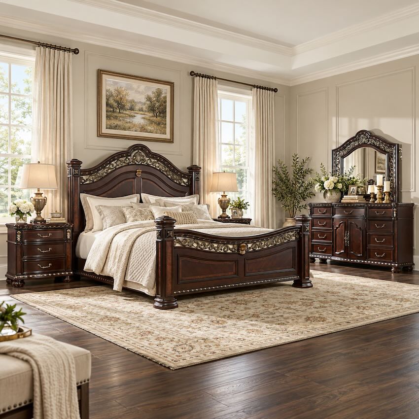Monte Carlo Estate 6-Piece King Traditional Luxury Bedroom Set Monte Carlo Estate 6-Piece King Traditional Luxury Bedroom Set