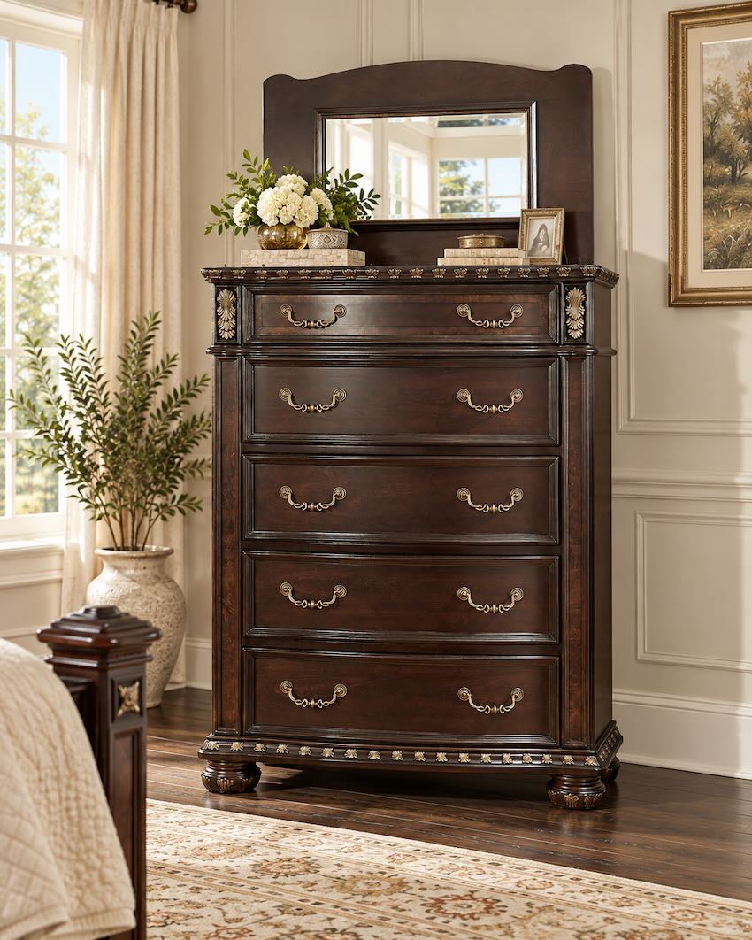 Monte Carlo Estate 6-Piece King Traditional Luxury Bedroom Set