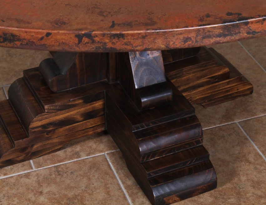 Montecito Southwestern Copper 60" Round Dining Table with Tapestry Chairs