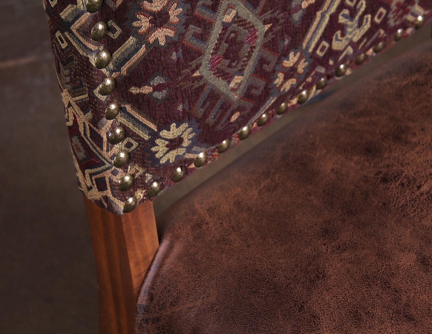 Montecito Southwestern Copper 60" Round Dining Table with Tapestry Chairs