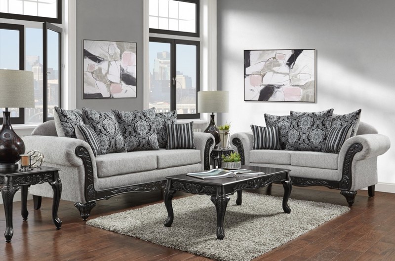 Home Run Elegance Sofa Set in Grey
