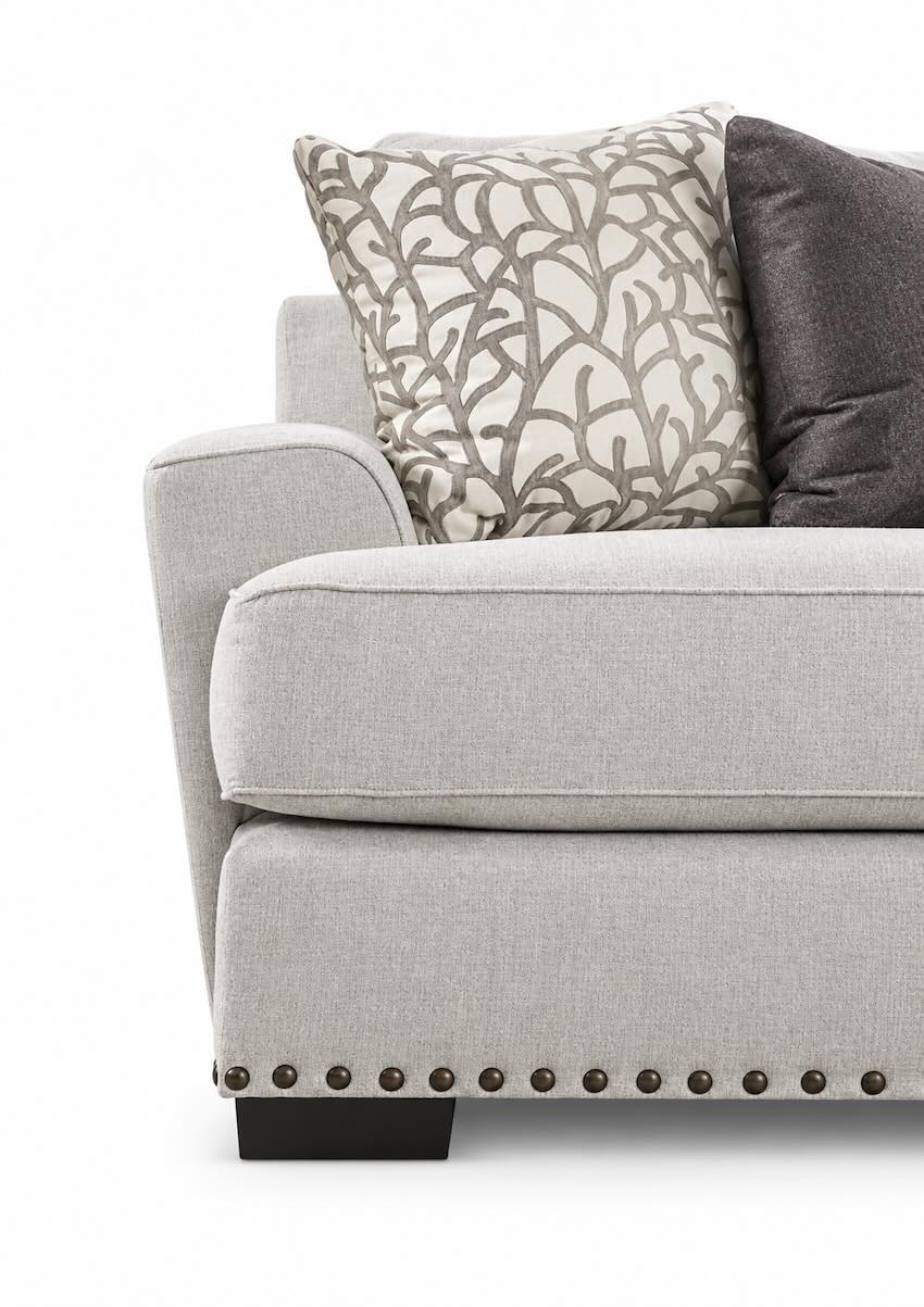 Picotee Light Gray Transitional Sofa & Loveseat Set – Made in USA
