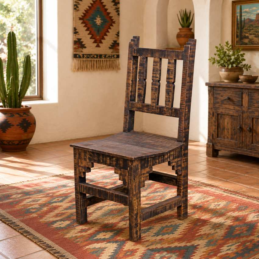 Ponderosa Ridge Western Rustic 9-Piece Solid Pine Dining Set in Dark Brown
