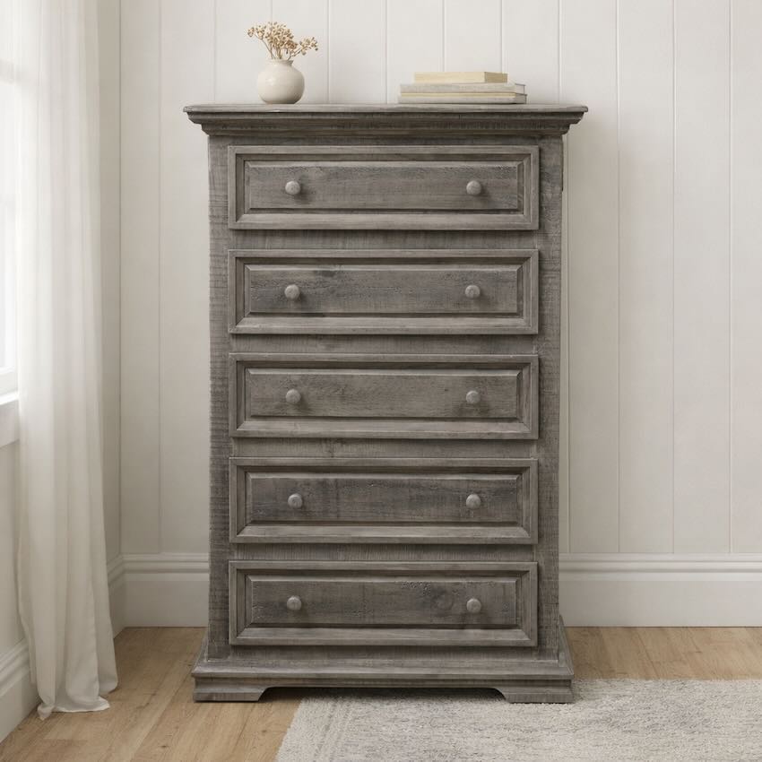 Prairie Ridge Weathered Grey Rustic Farmhouse Bedroom Set
