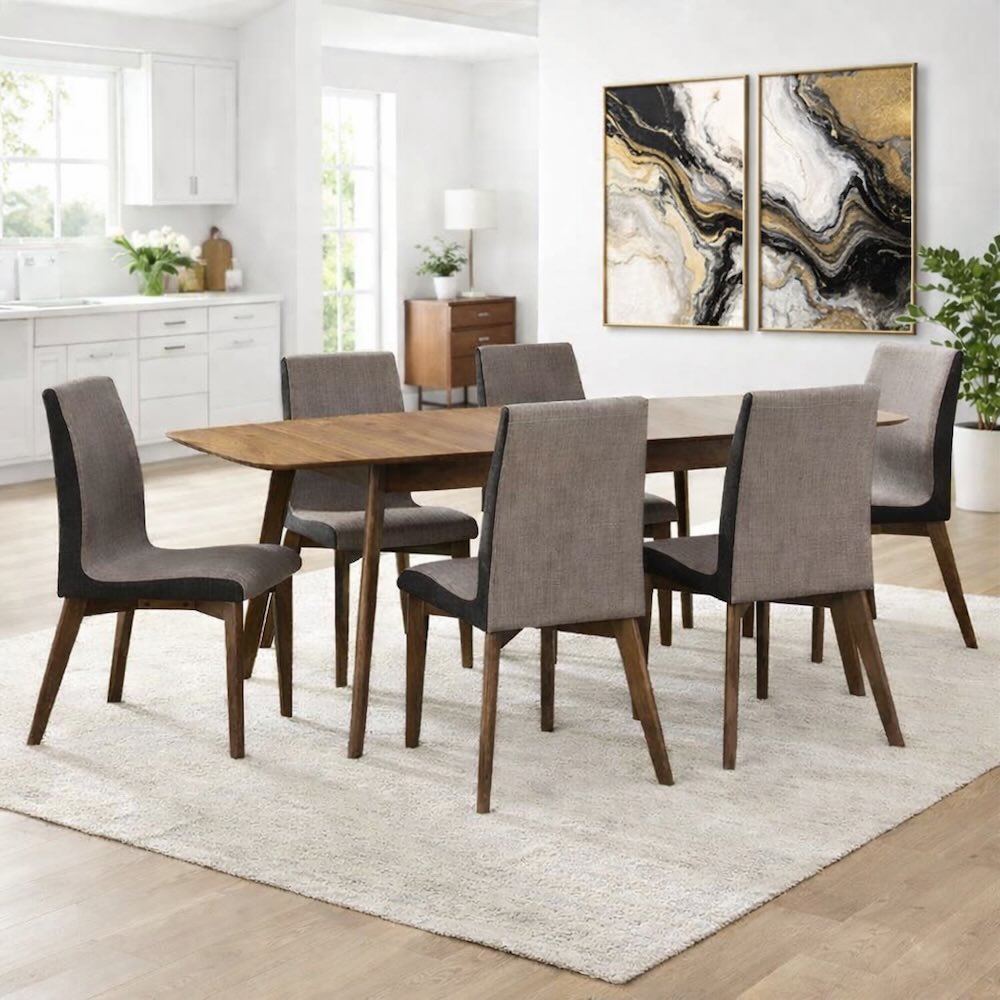 Redbridge Mid-Century Modern 7-Piece Dining Room Set with Extension Table Redbridge Mid-Century Modern 7-Piece Dining Room Set with Extension Table