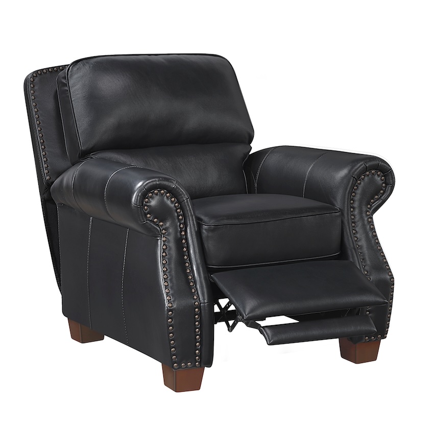 Remington Black Top Grain Leather Sofa, Loveseat & Recliner Set
