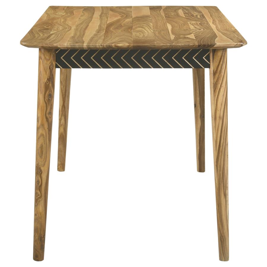 Rivara Modern Organic 7-Piece Counter Height Table Set with Leather Chairs
