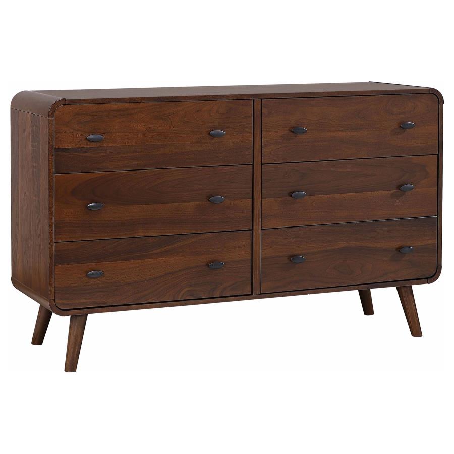 Robyn Mid-Century Modern Bedroom Set in Dark Walnut