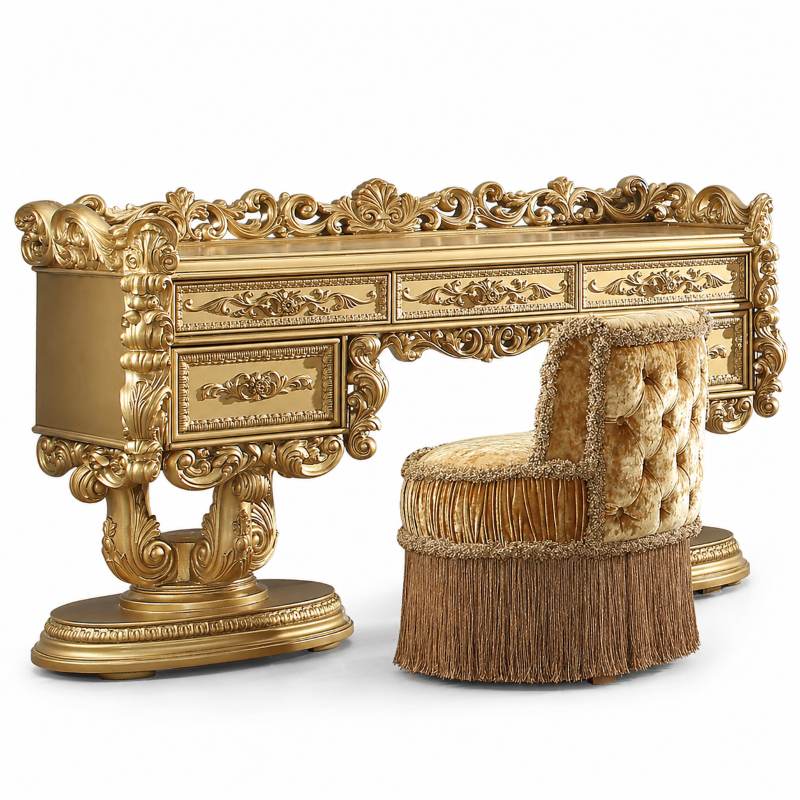 Royal Aurelia Metallic Gold Luxury Old World Bedroom Collection