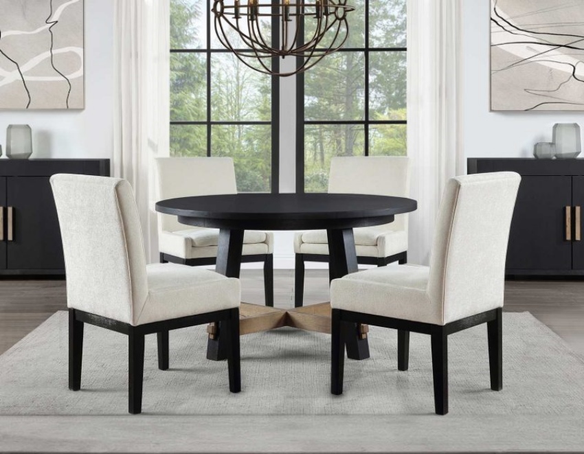 Aubrey Round Dining Room Set in Black