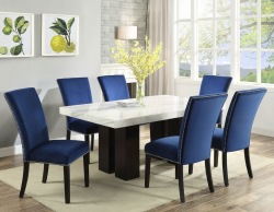 Camila Dining Room Set with Blue Chairs