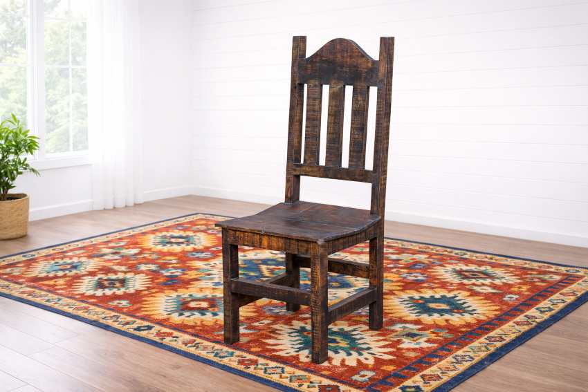 Saddlebrook Western Rustic Ranch 9 Piece Dining Set in Distressed Brown