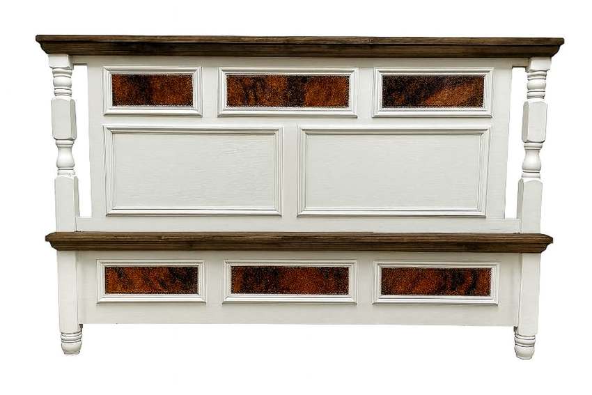 San Luis Rustic Bedroom Set with Cowhide Accents San Luis Rustic Bedroom Set with Cowhide Accents