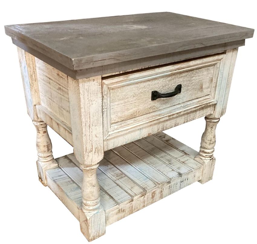 San Luis Coastal Rustic Painted White Distressed Bedroom Set