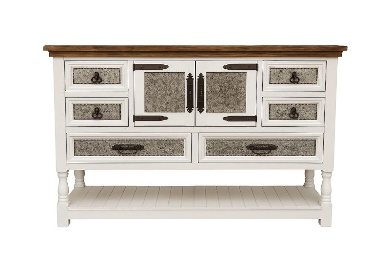 San Luis Rustic Bedroom Set with Cowhide Accents