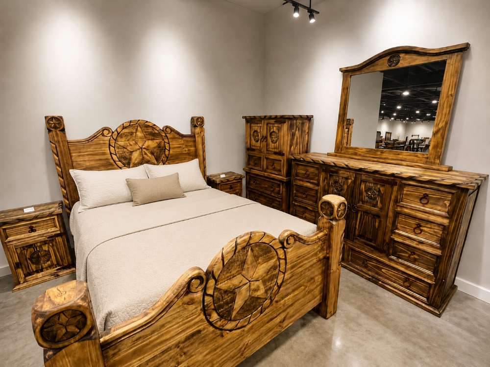 San Antonio Western Rustic Bedroom Set with Texas Star San Antonio Western Rustic Bedroom Set with Texas Star