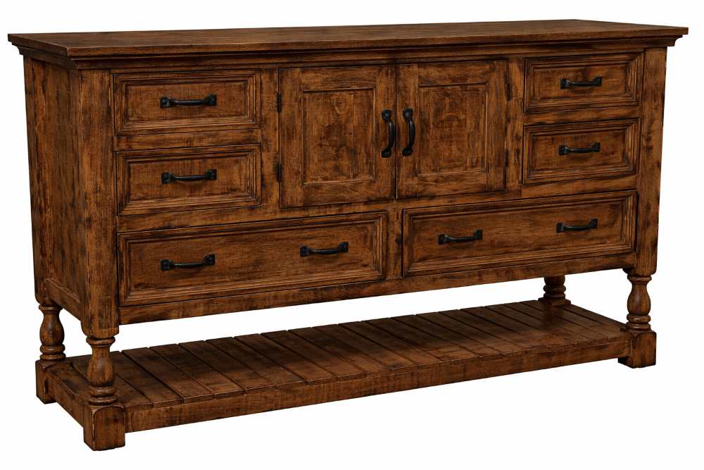 Western Rustic San Luis Bedroom Set in Natural Dark Walnut