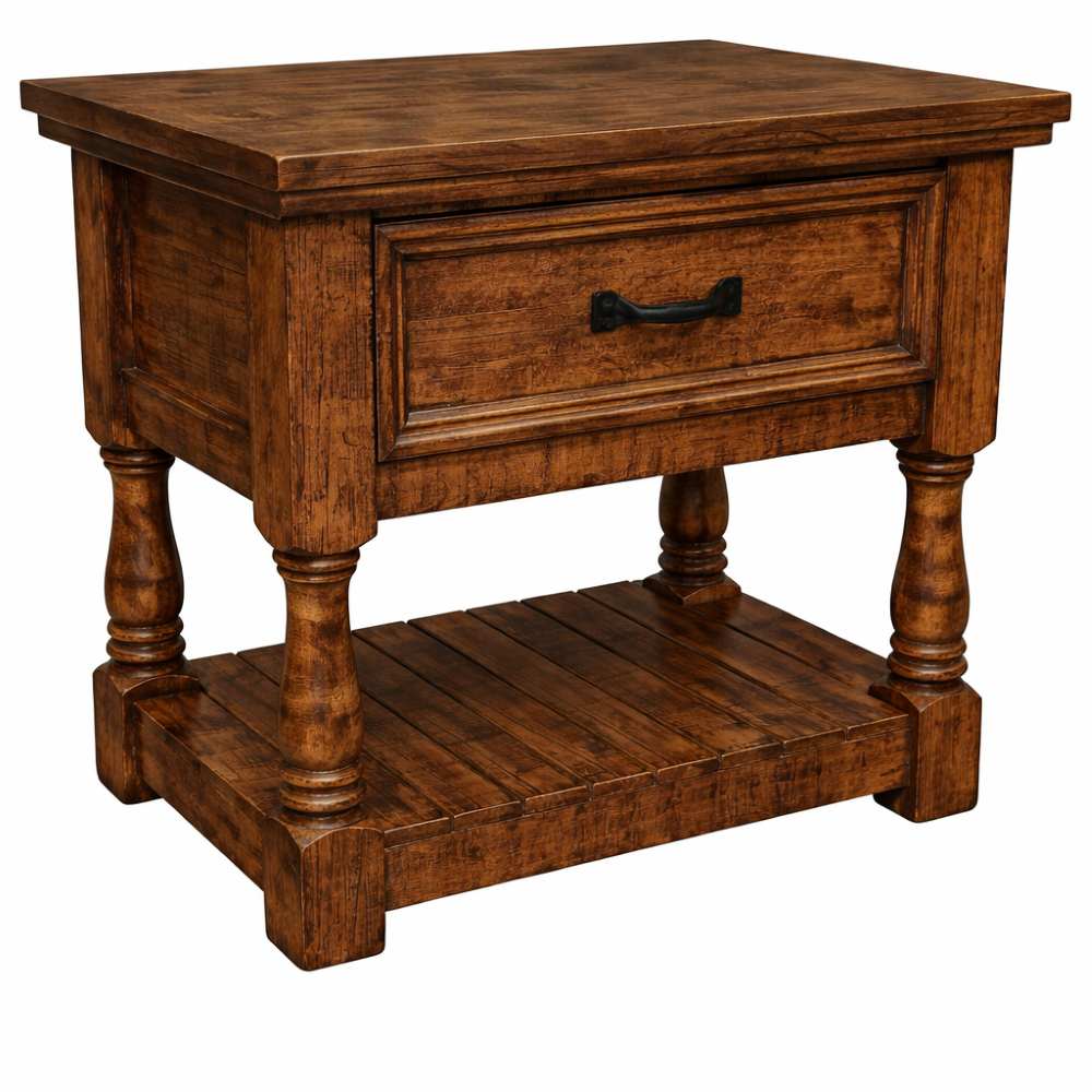 Western Rustic San Luis Bedroom Set in Natural Dark Walnut