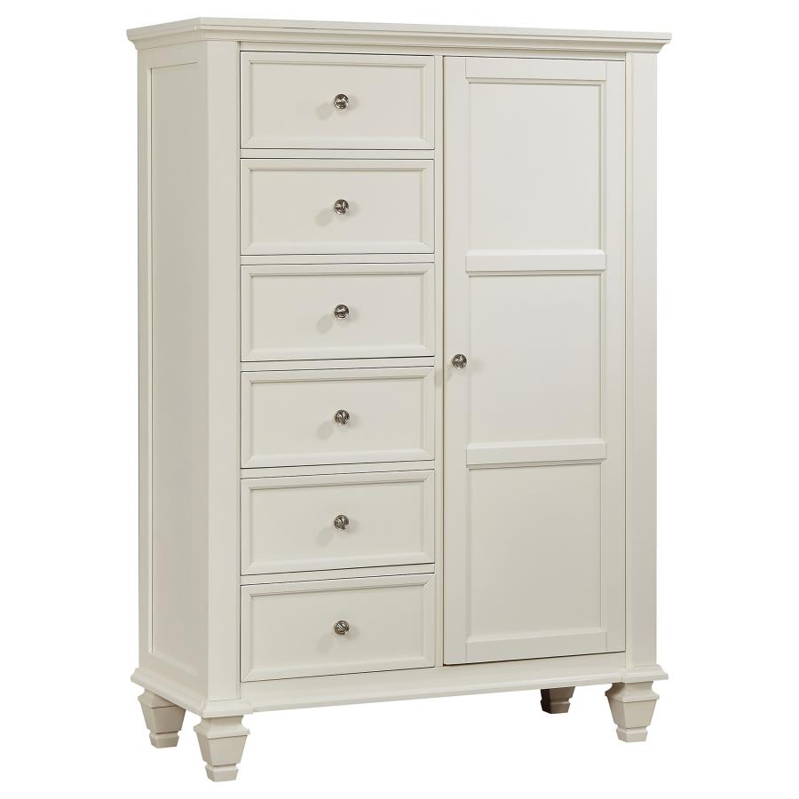 Sandy Beach White Coastal Bedroom Set with Storage Bed