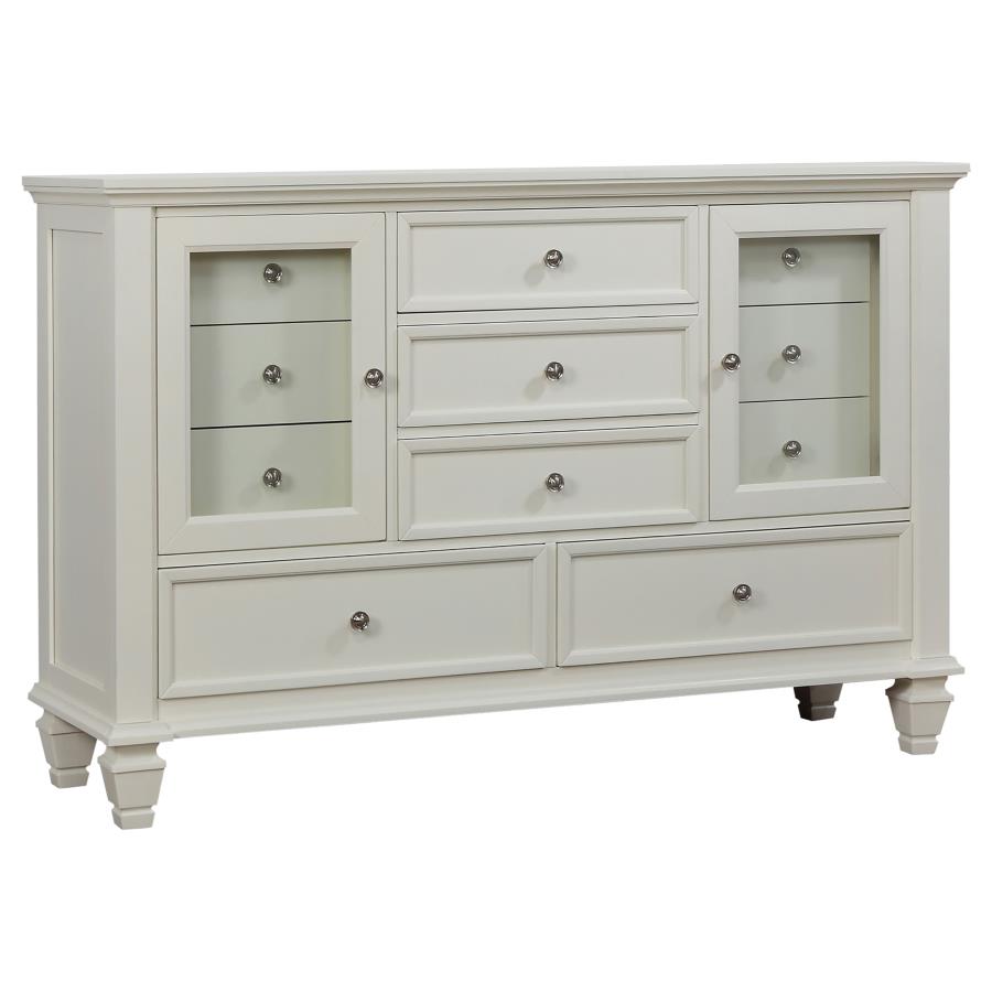 Sandy Beach White Coastal Bedroom Set with Storage Bed