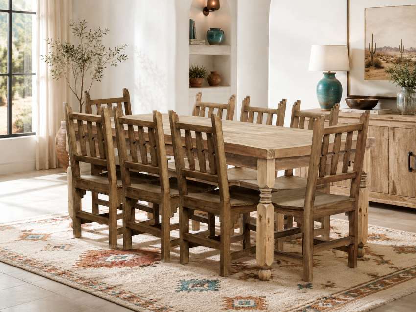 Sedona II 9-Piece Southwestern Rustic Dining Set