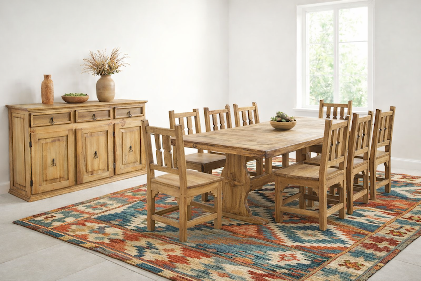 Sedona Natural Wood Rustic Dining Set - Dallas Designer Furniture Exclusive