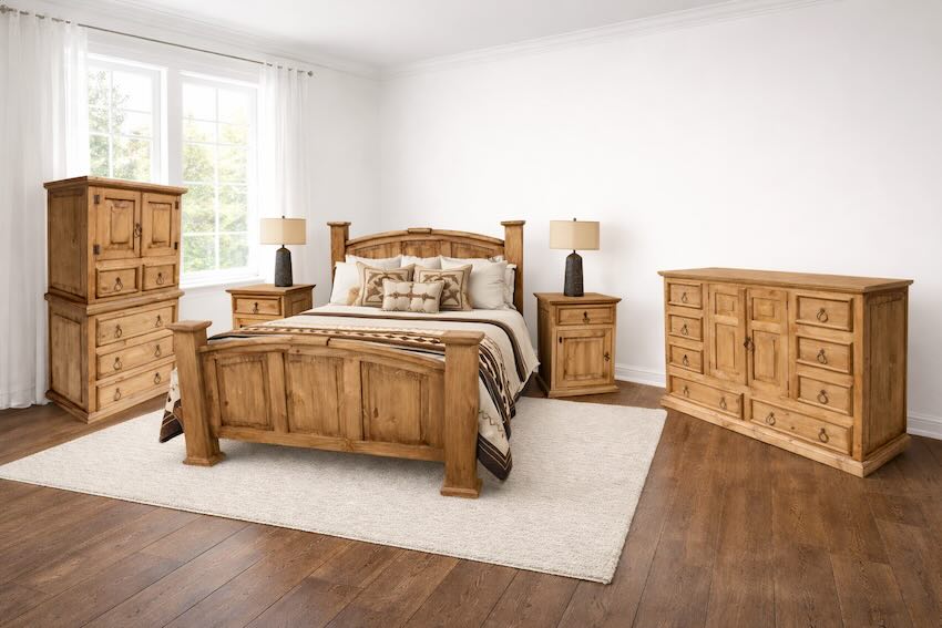 Sierra Mansion Natural Wood 5-Piece Bedroom Set