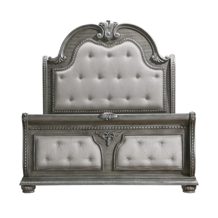 Silvercrest Manor Antique Grey Luxury Traditional Bedroom Set