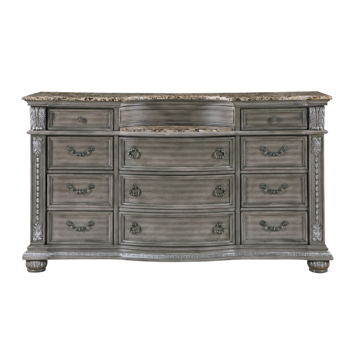 Silvercrest Manor Antique Grey Luxury Traditional Bedroom Set