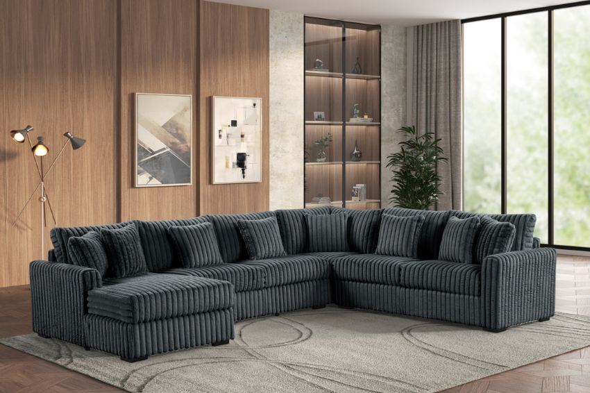 Solana Oversized Sectional in Minky Charcoal *Limited-Time Sale*