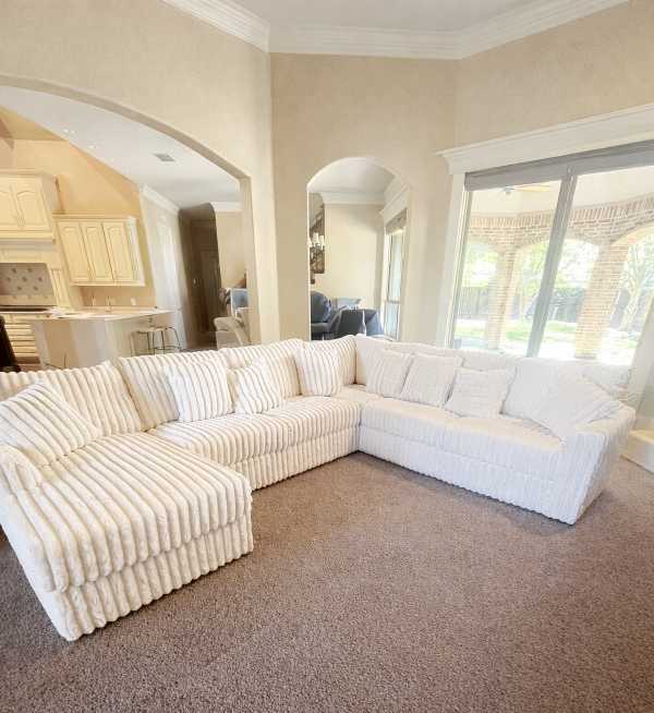 Solano White Minky Sectional